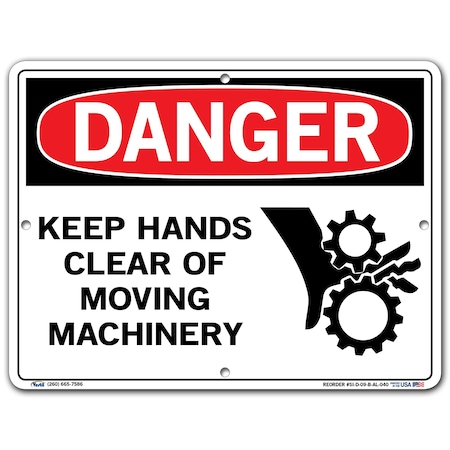 Vestil Aluminum Sign, 9-1/2" Height, 12-1/2" Width, Aluminum, Rectangle, English SI-D-09-B-AL-040